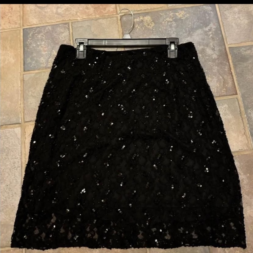 Vintage Lacy Black Skirt with Sequins